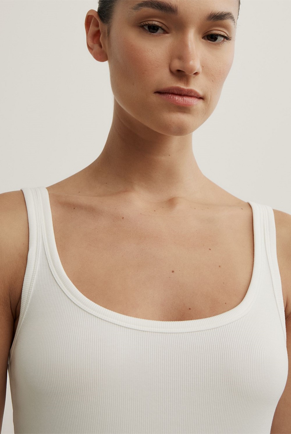 Fine Scoop Neck Tank Top