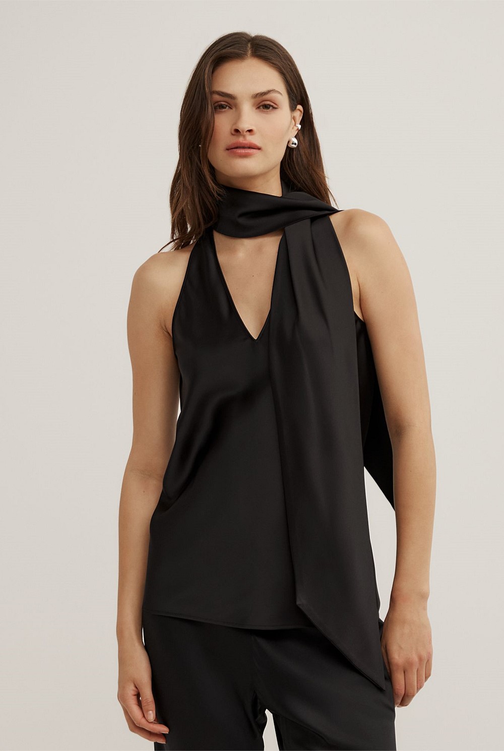 V-Neck Scarf Top