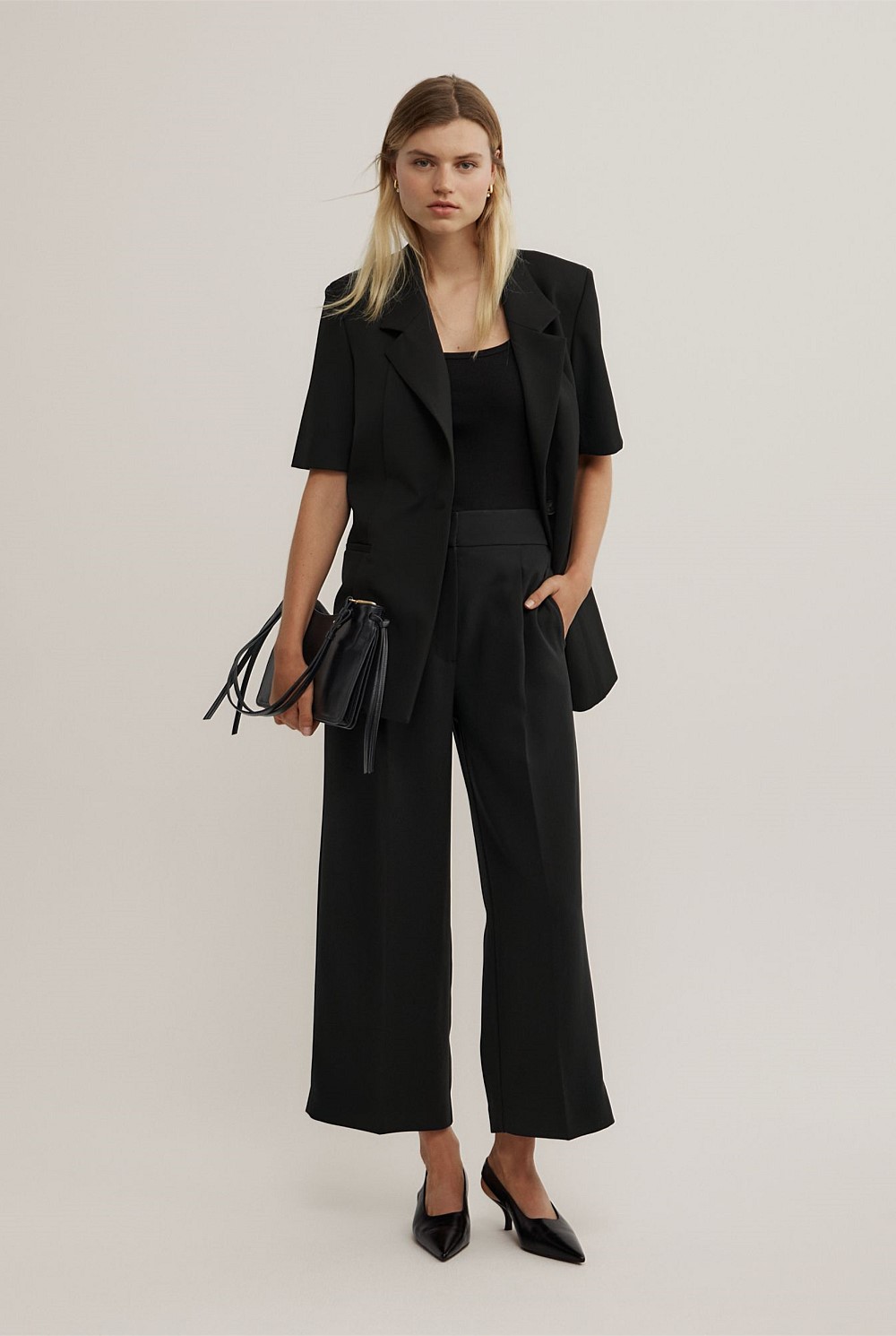 Pick Stitch Crop Pants