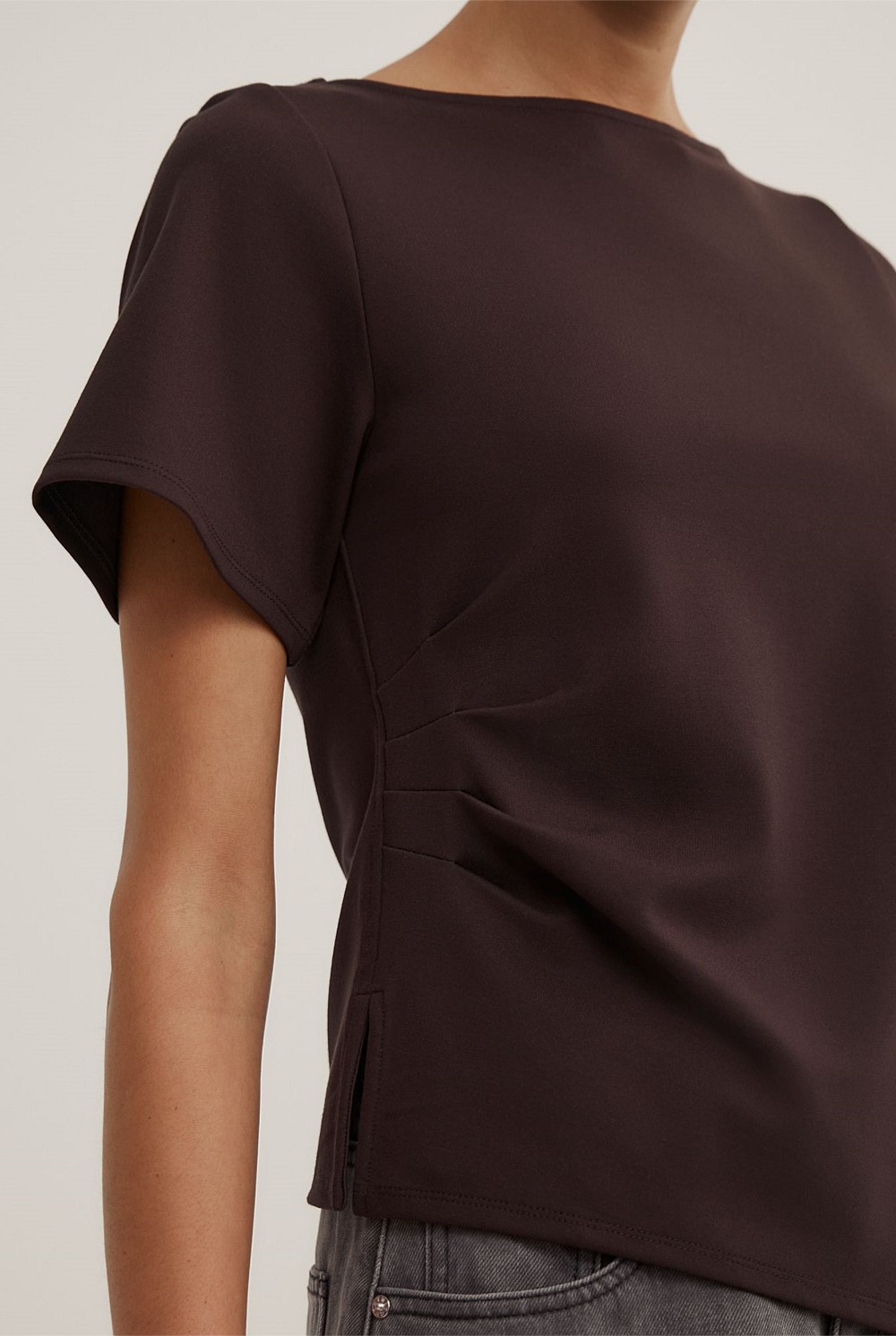 Tuck Wide Neck T-Shirt