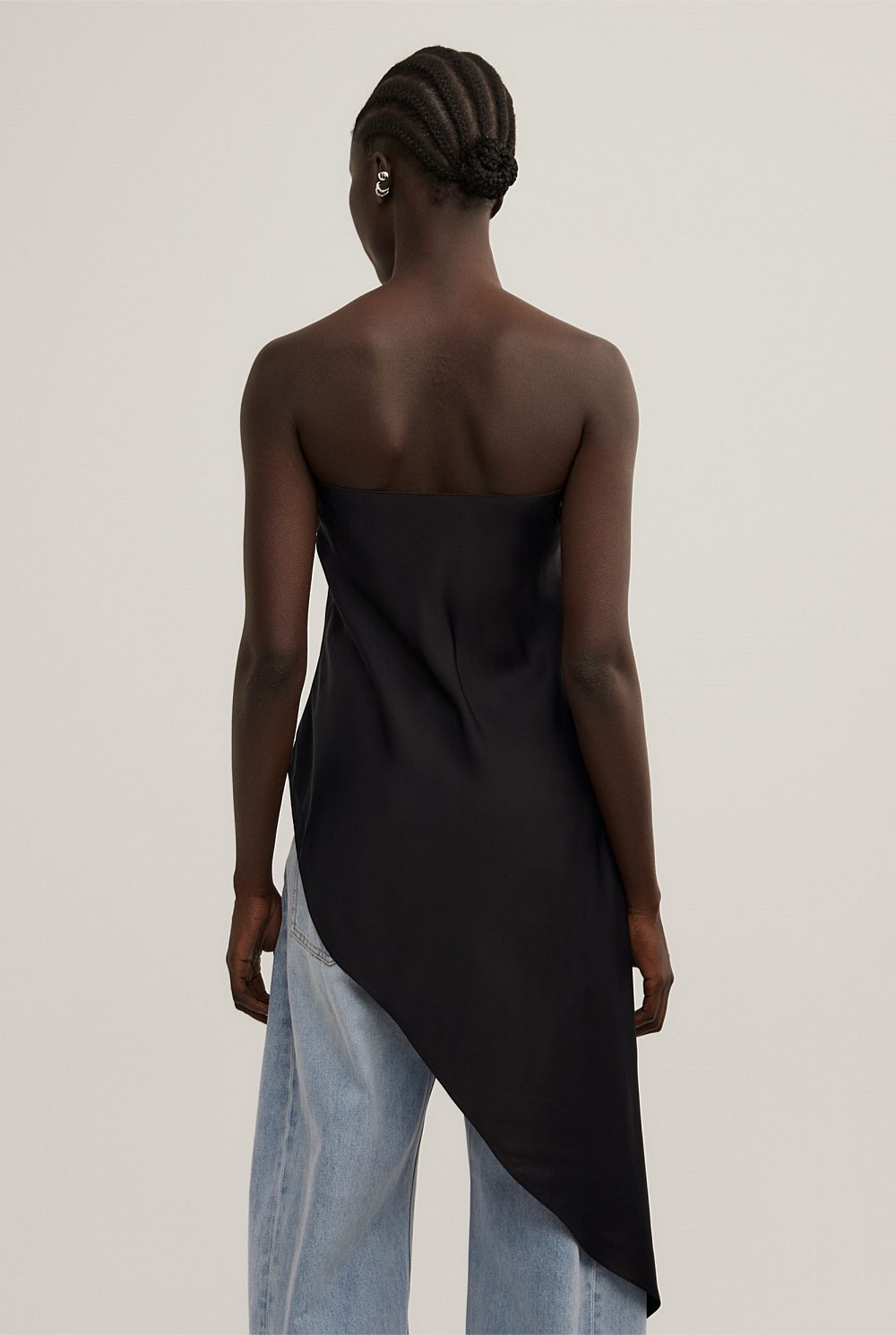 Asymmetric Strapless Top