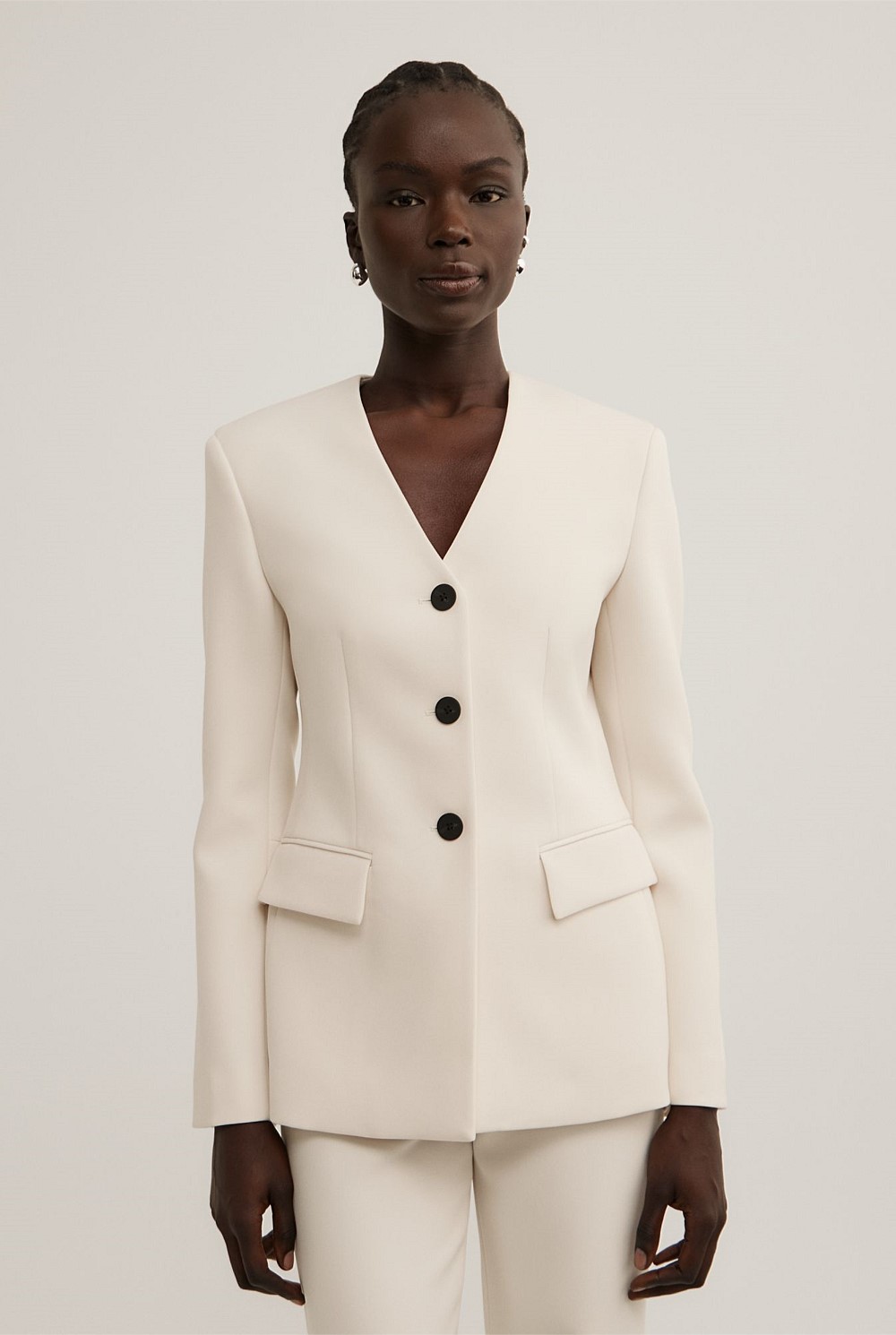 Collarless Blazer
