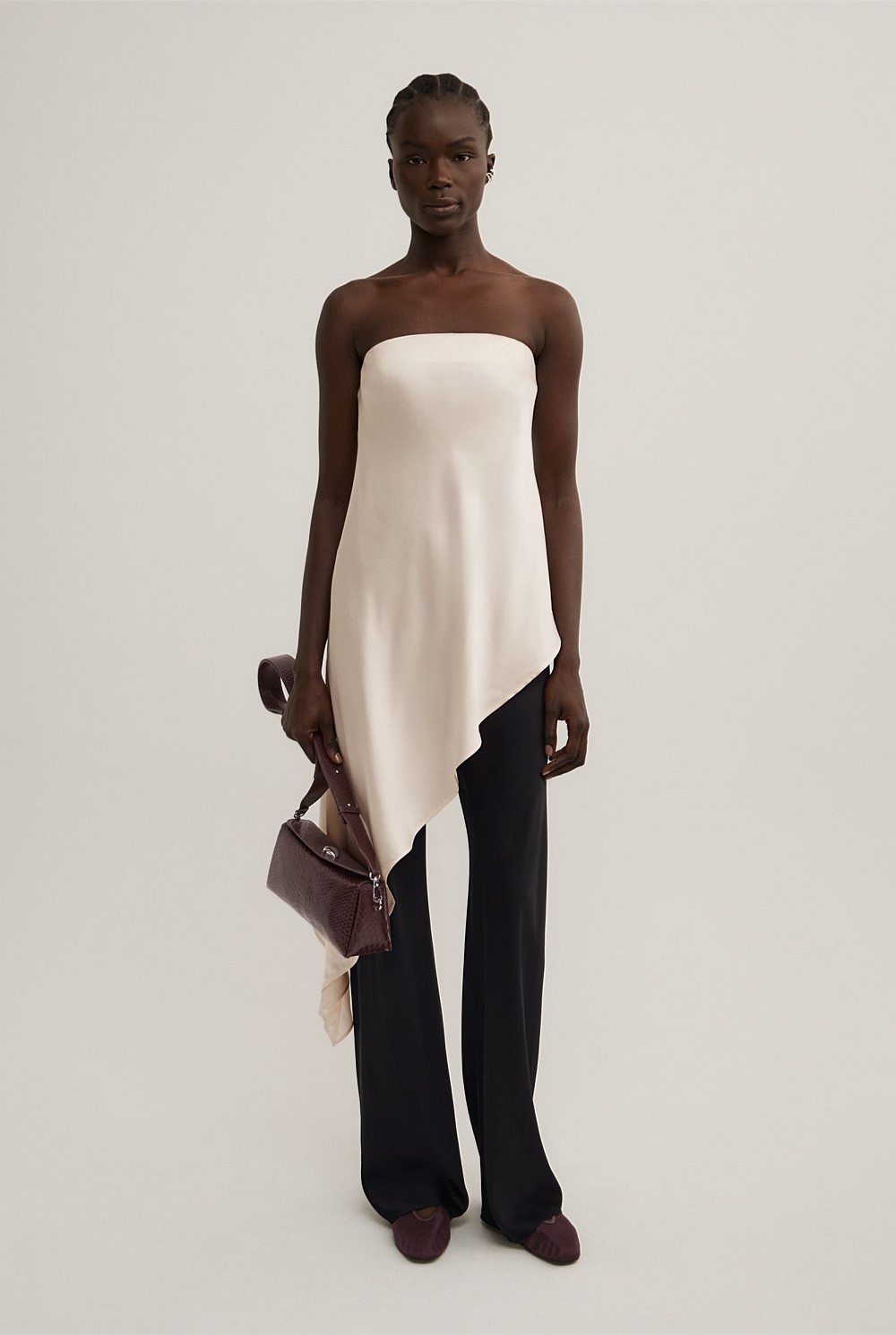 Asymmetric Strapless Top