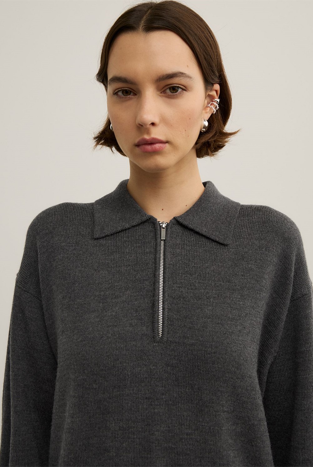 Zip Polo Knit