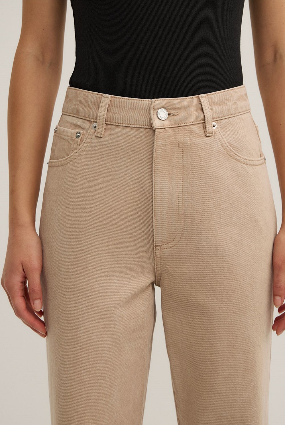 Mid Rise Straight Jeans