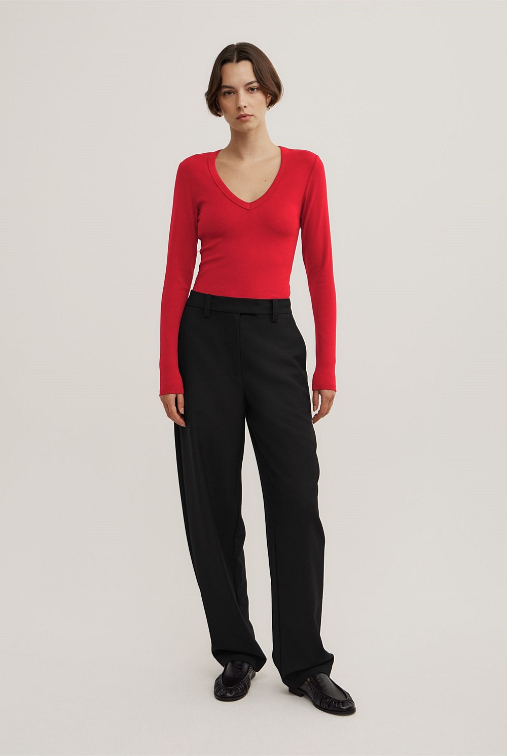 V-Neck Long Sleeve Top