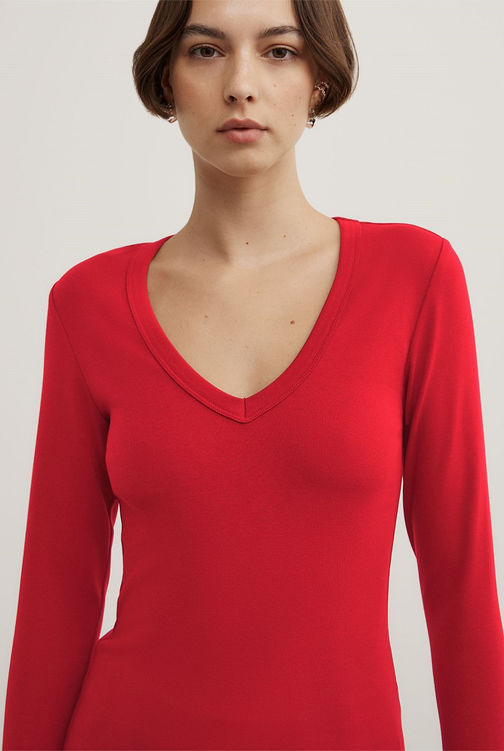 V-Neck Long Sleeve Top