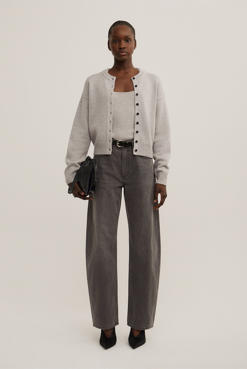 Crew Neck Button Cardigan
