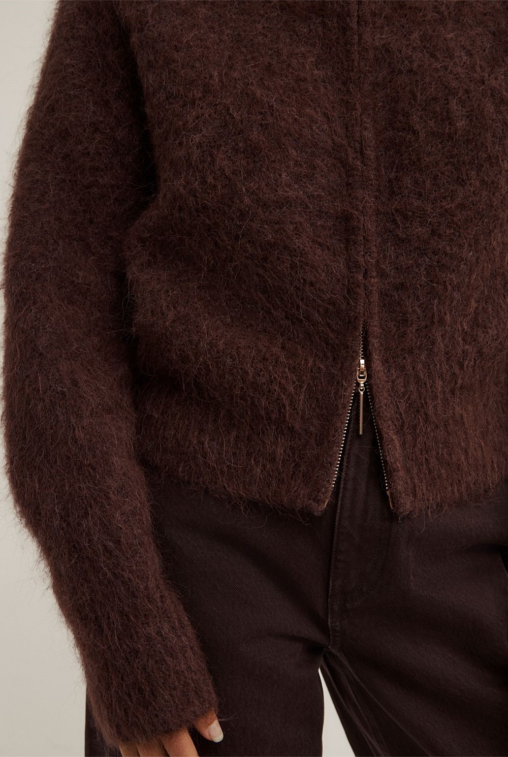 Fluffy Funnel Bomber Jacket