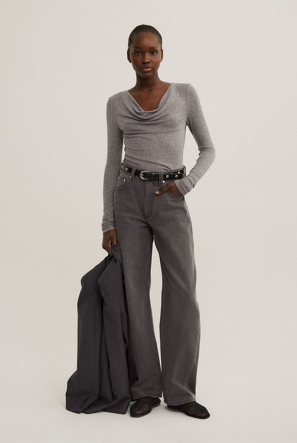 Cowl Neck Long Sleeve Top