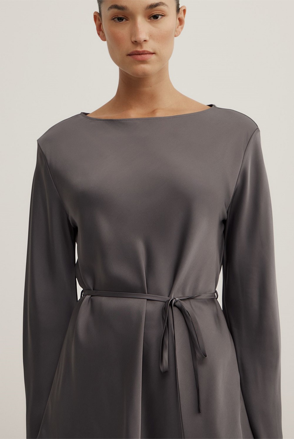 Satin Boat Neck Top