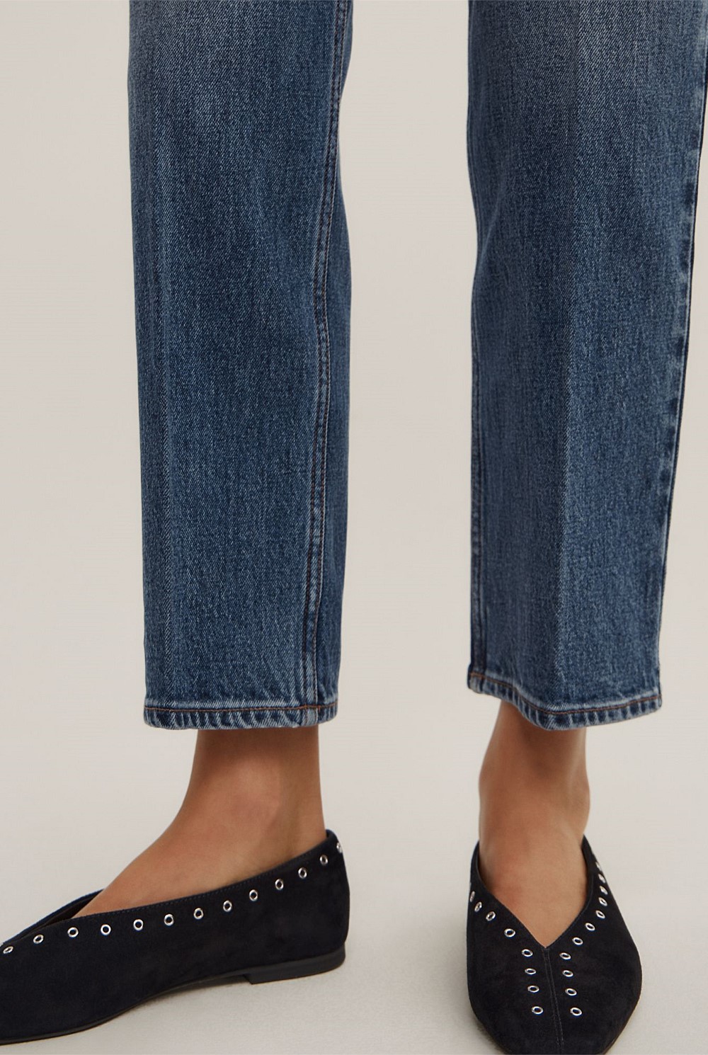 Crease Front Crop Jeans
