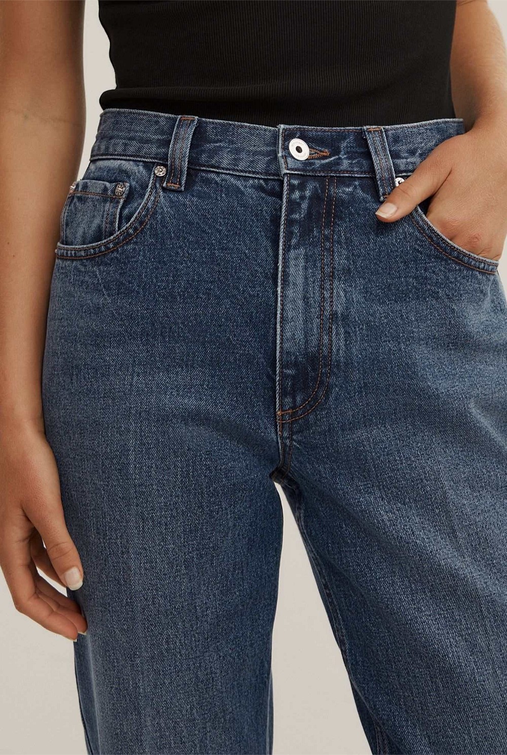 Crease Front Crop Jeans