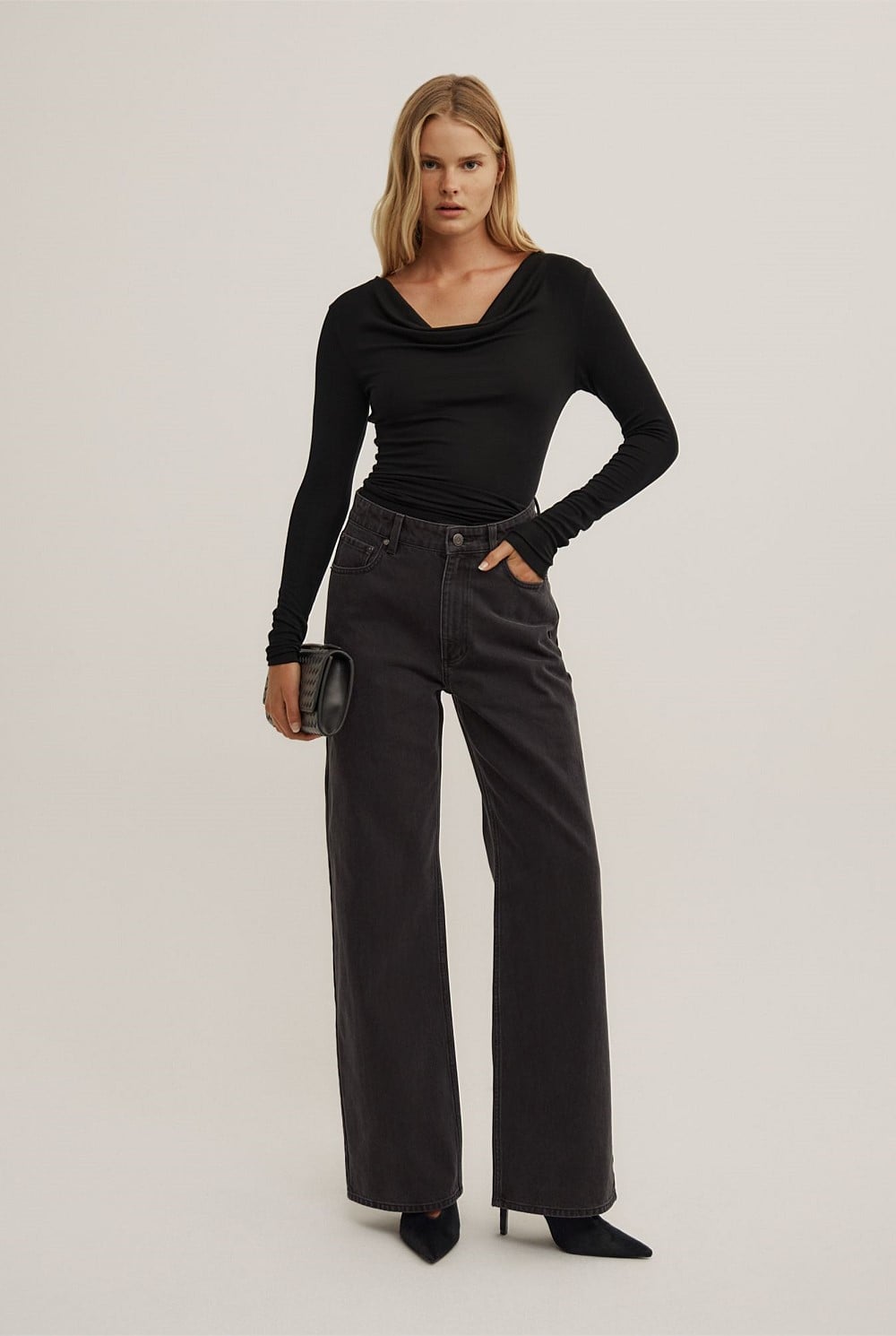 Cowl Neck Long Sleeve Top
