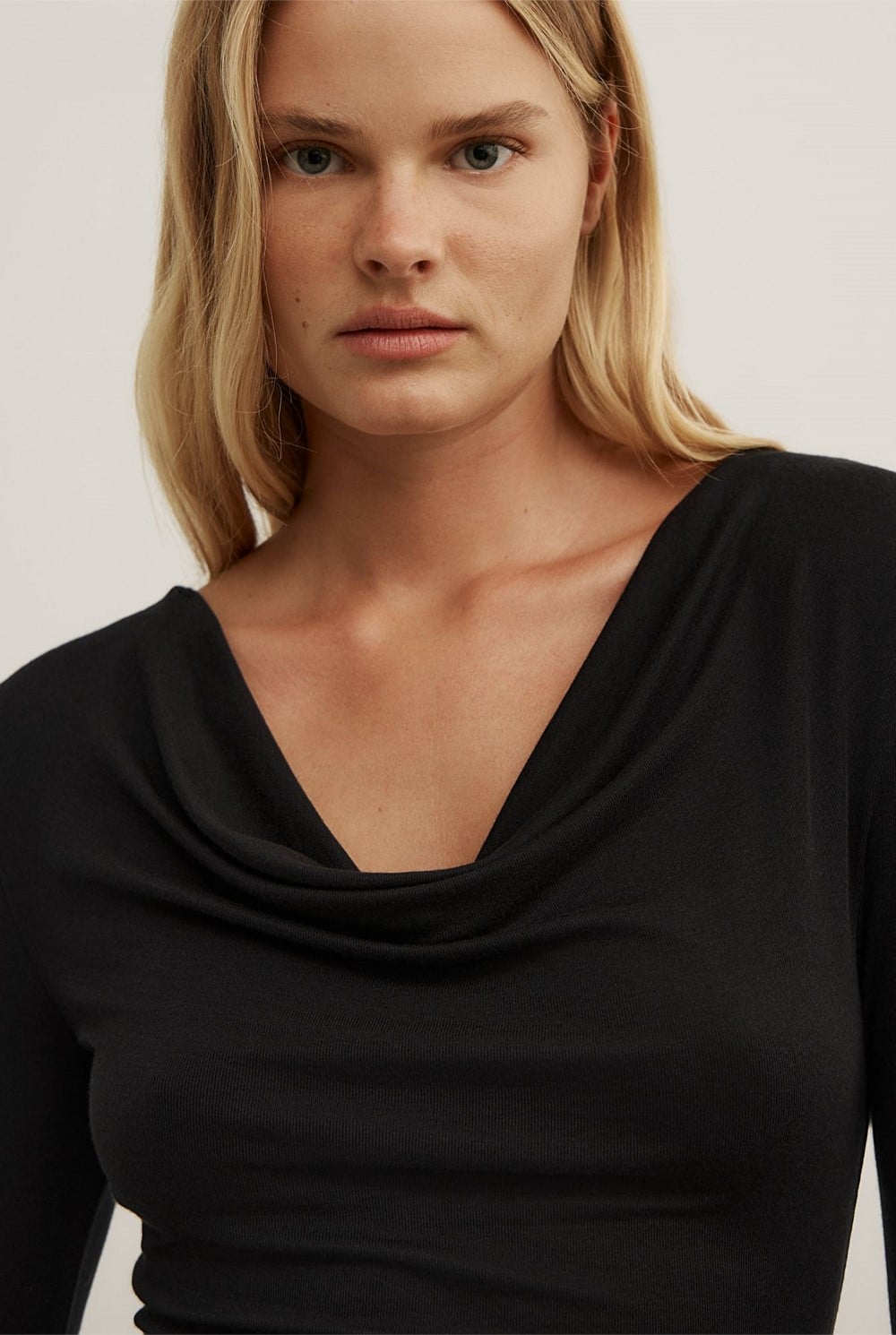 Cowl Neck Long Sleeve Top