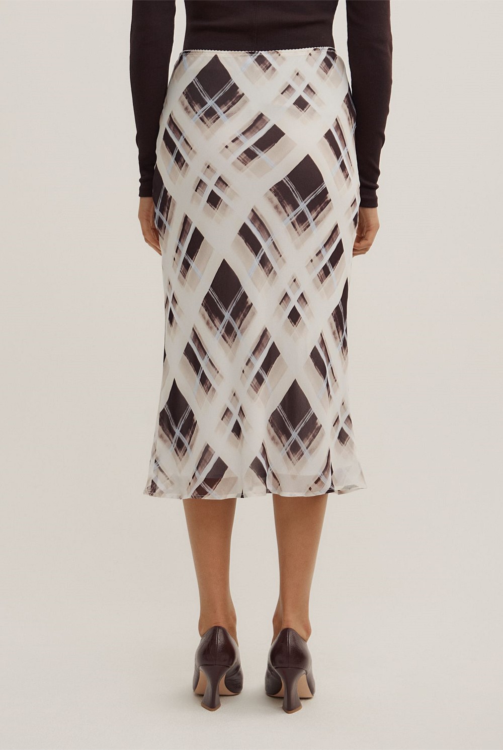 Check Midi Skirt