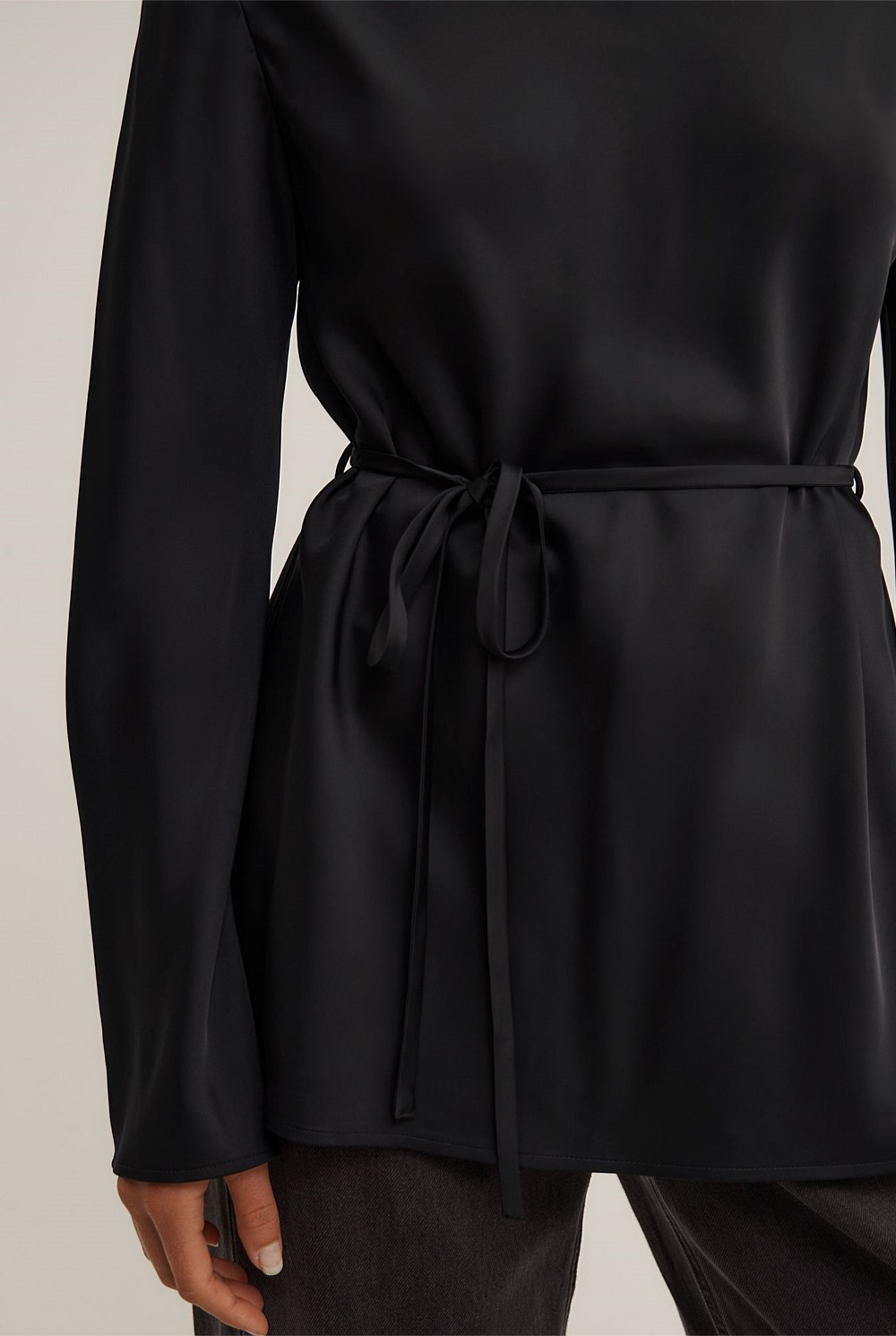 Satin Boat Neck Top