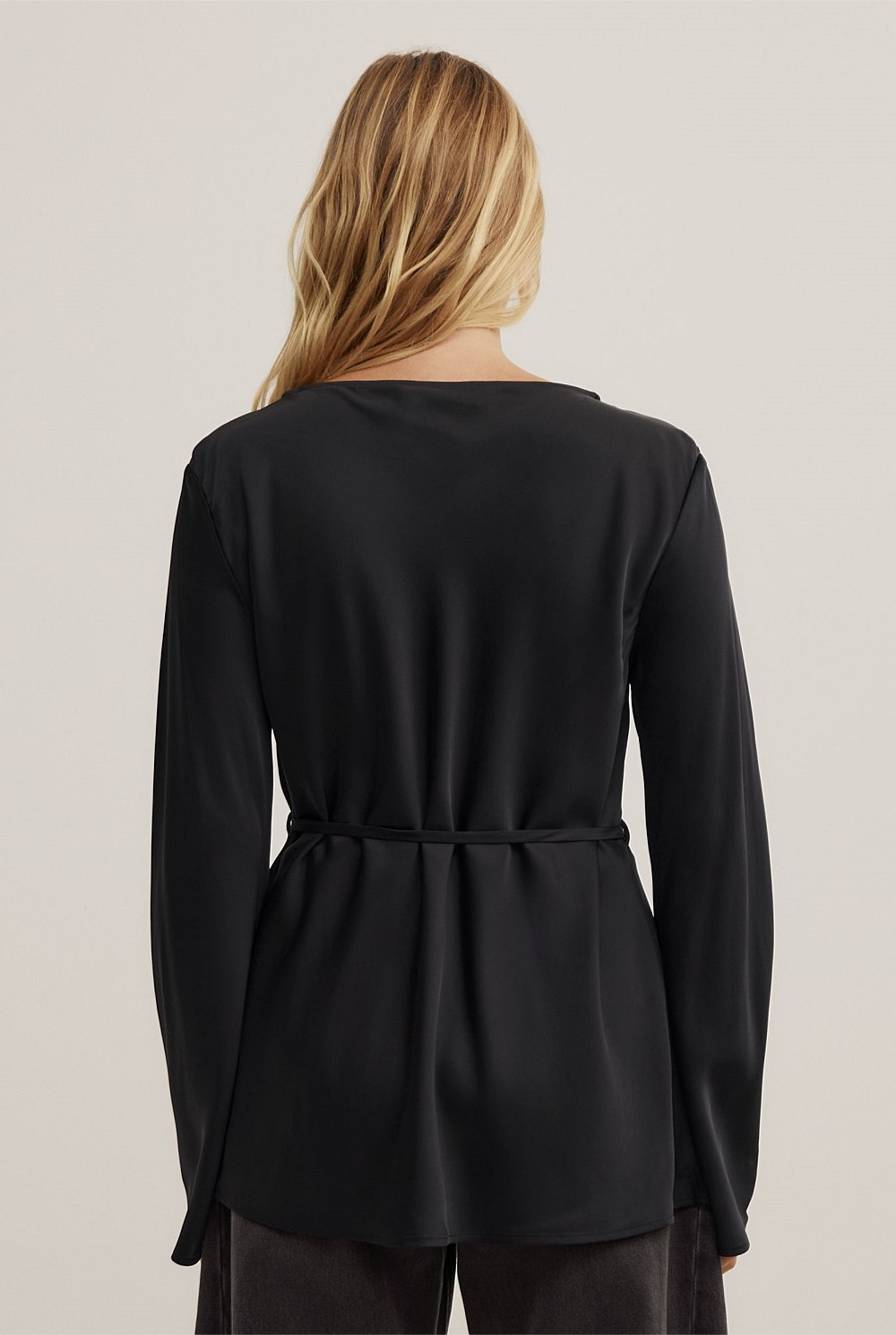 Satin Boat Neck Top