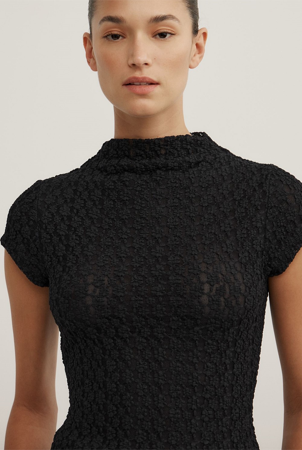 Textured Short Sleeve Top