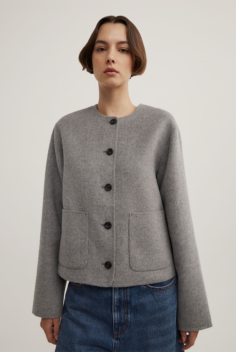 Crop Scarf Coat