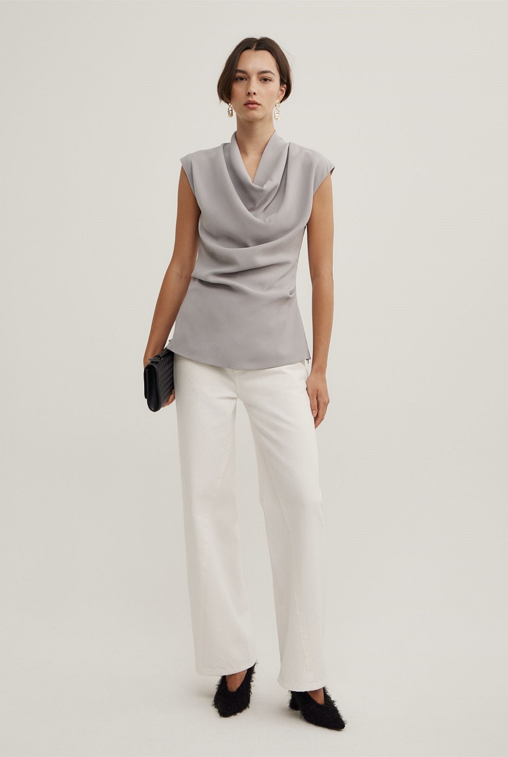 Crepe Cowl Tank Top