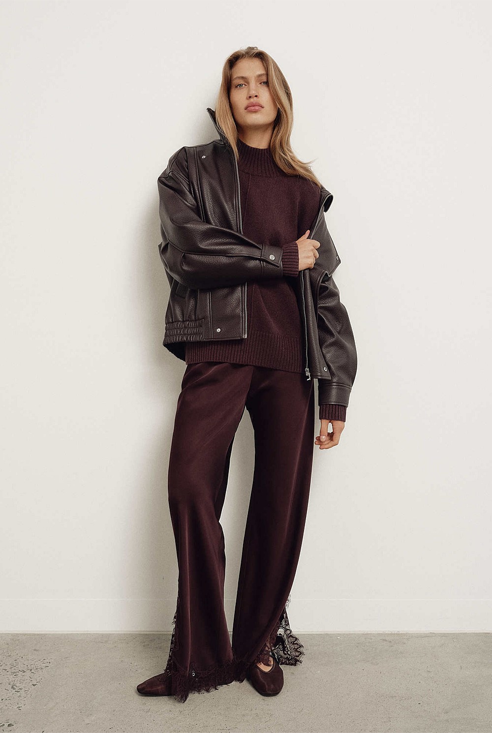 Lace Trim Bias Pants