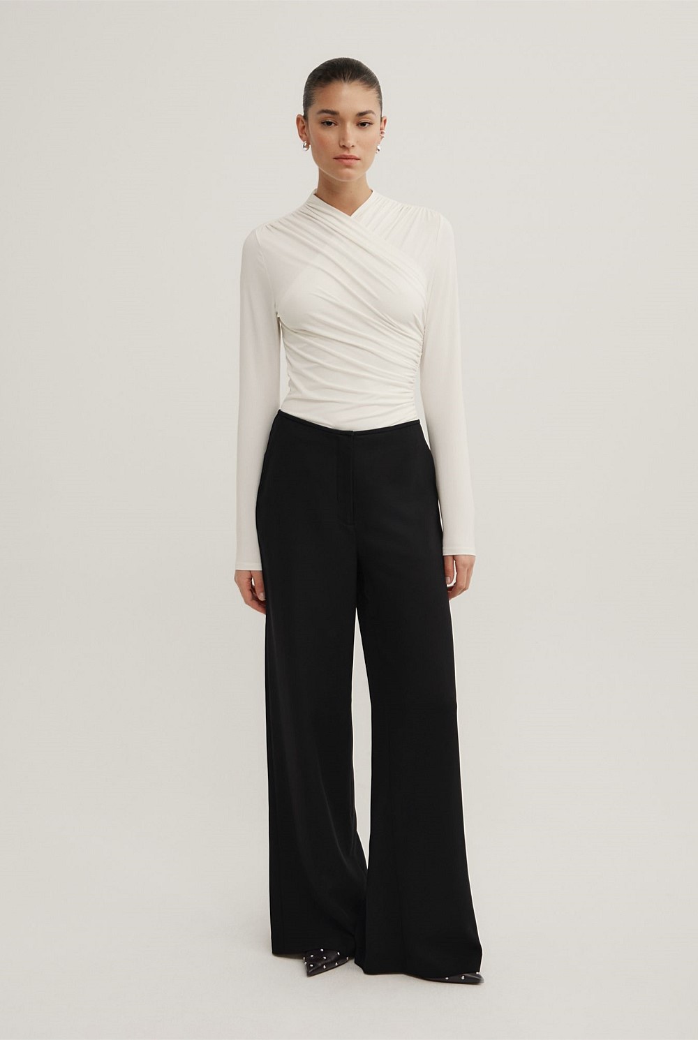 Wrap Long Sleeve Jersey Top