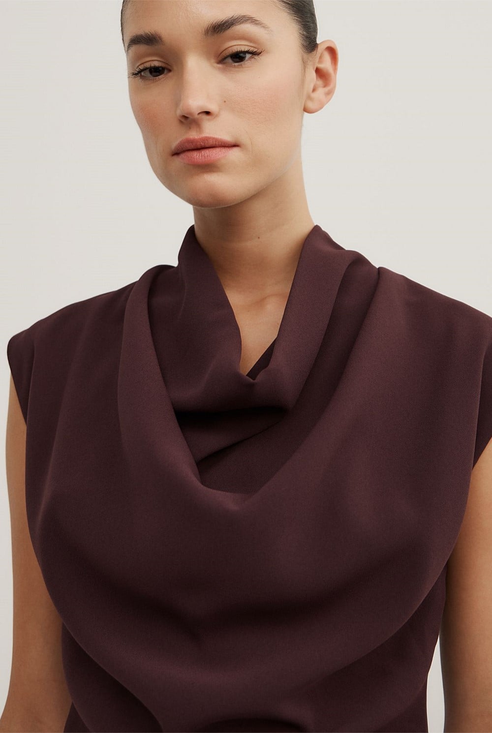 Crepe Cowl Tank Top