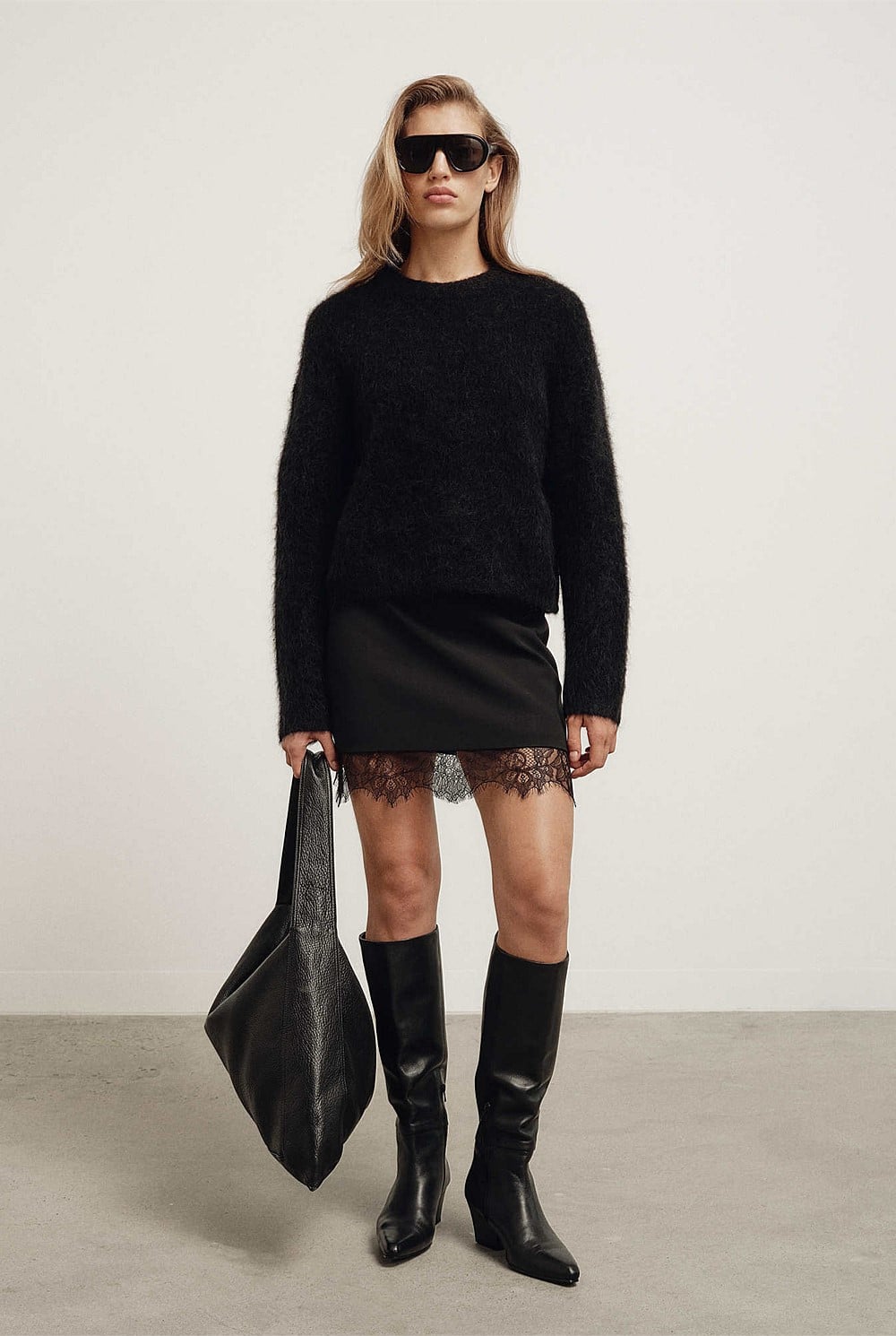 Lace Hem Mini Skirt