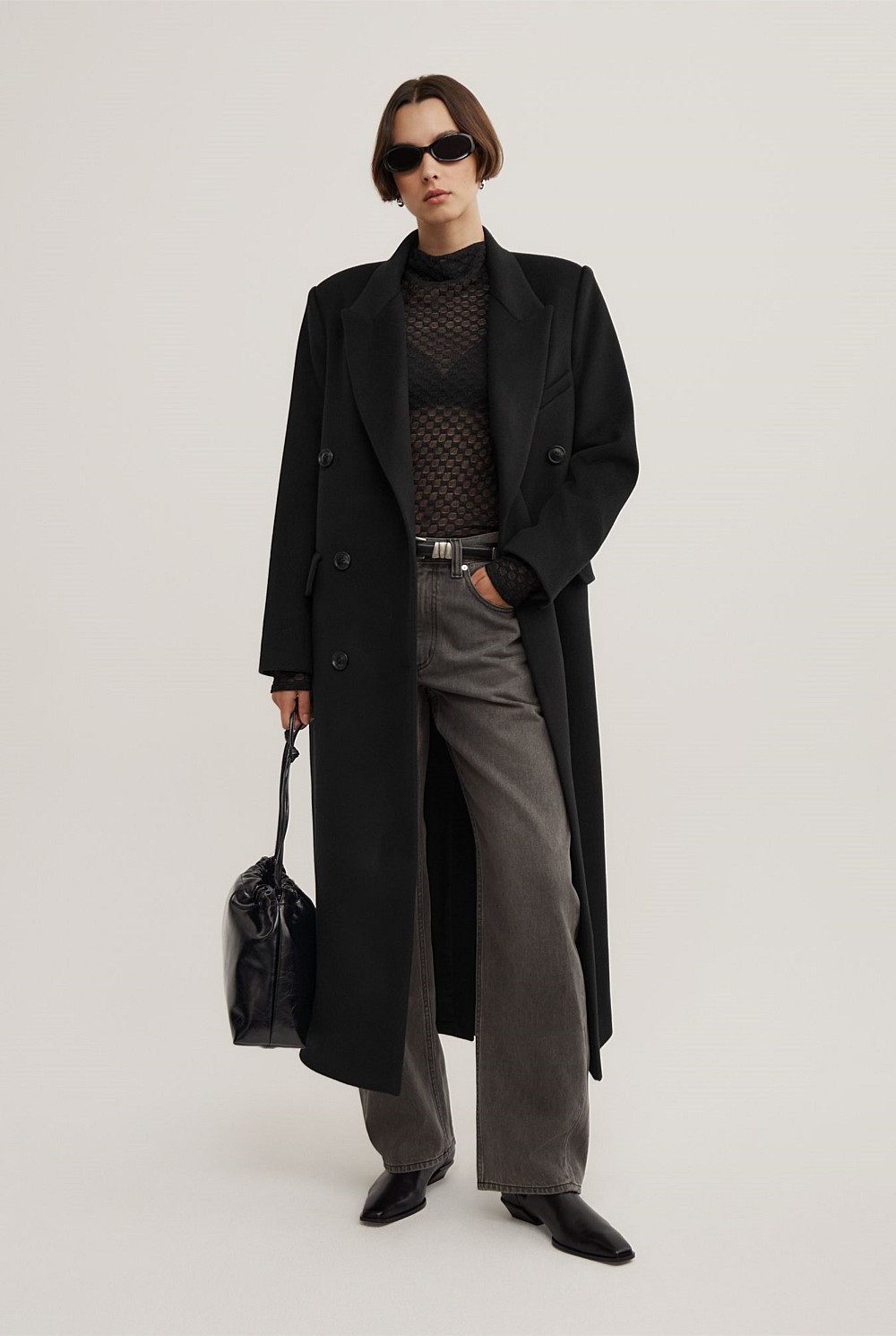 Textured Mesh Long Sleeve Top