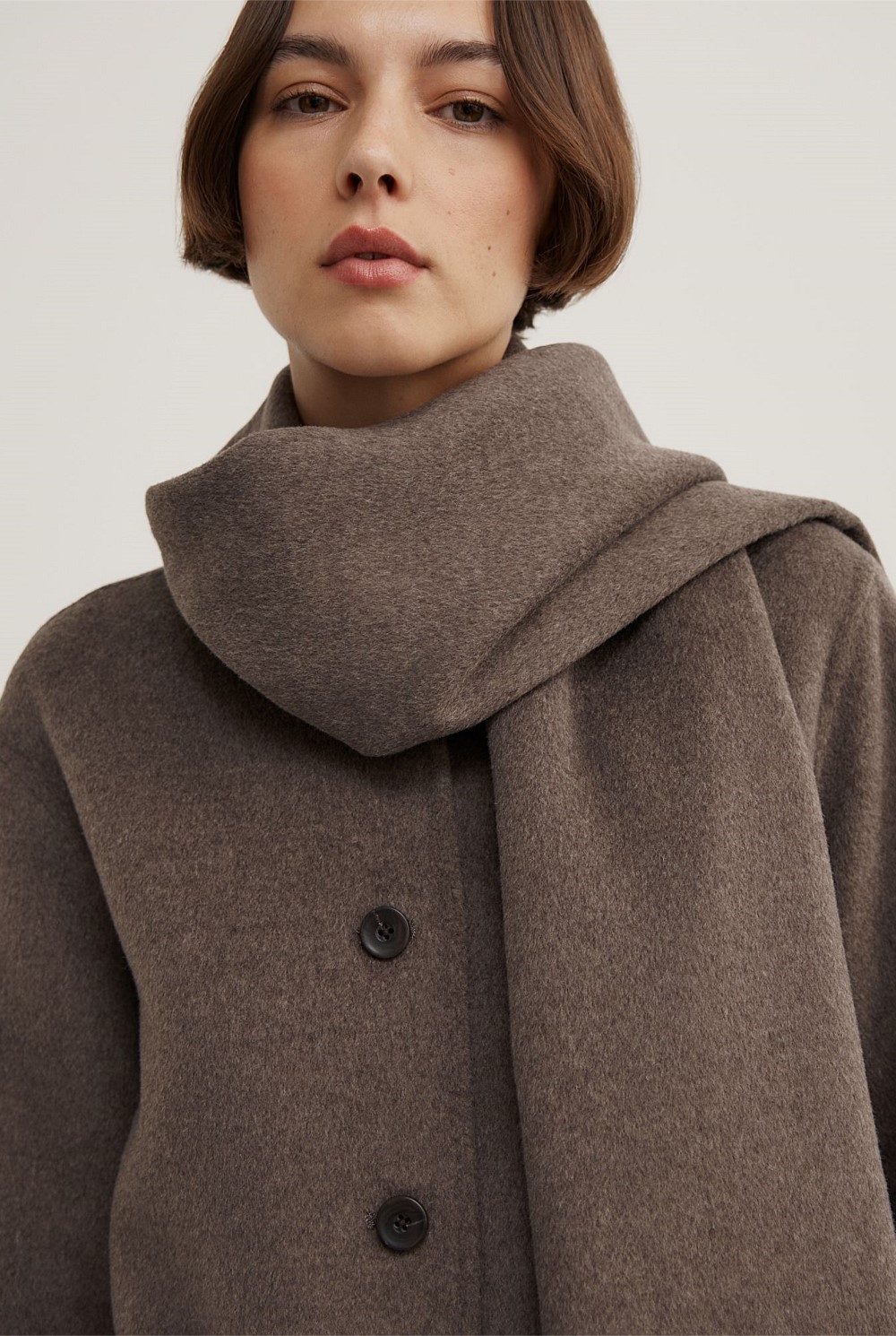 Crop Scarf Coat