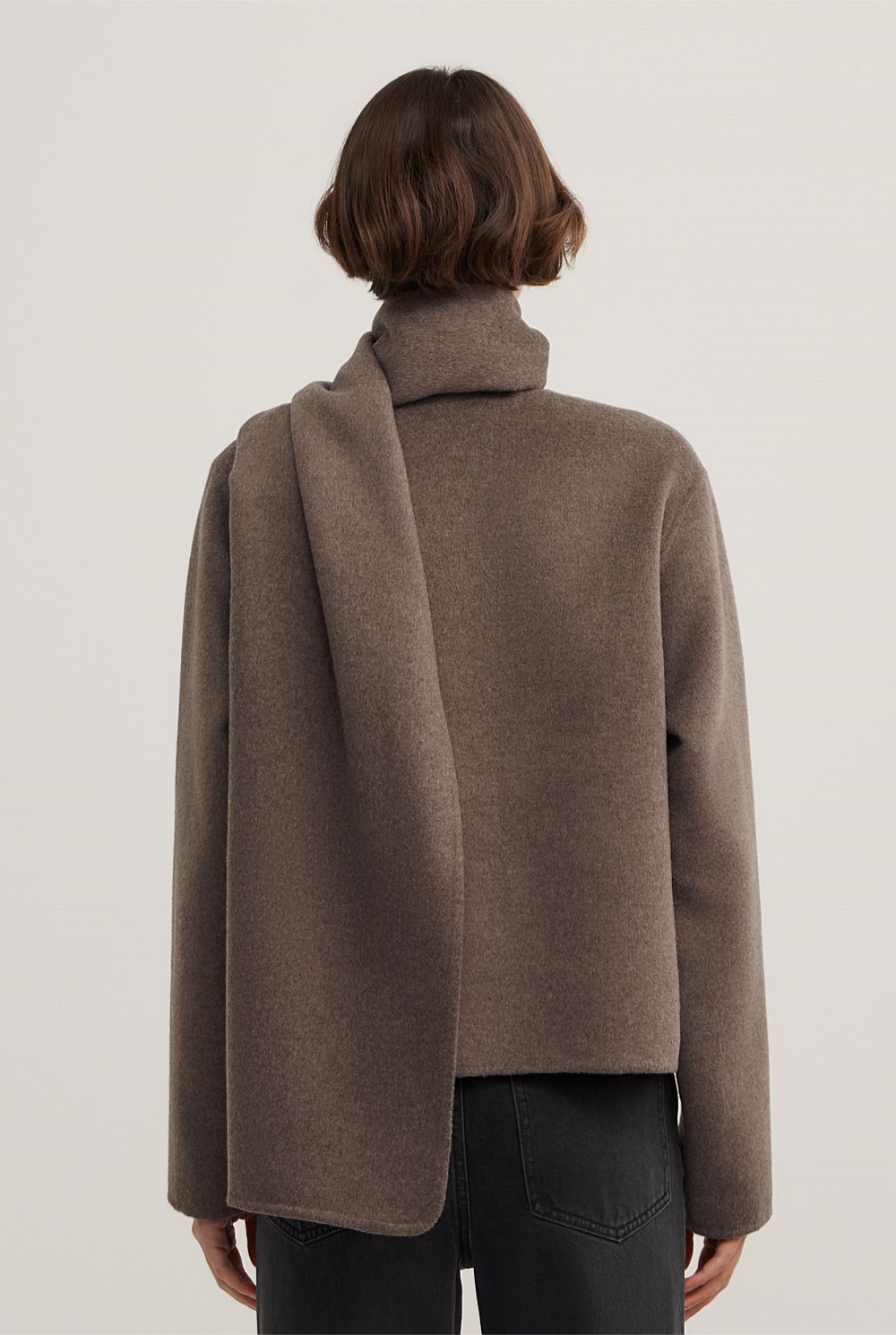 Crop Scarf Coat