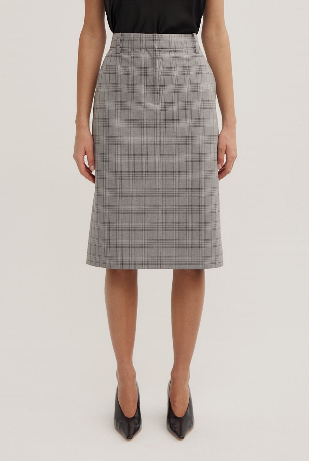 Check Midi Skirt