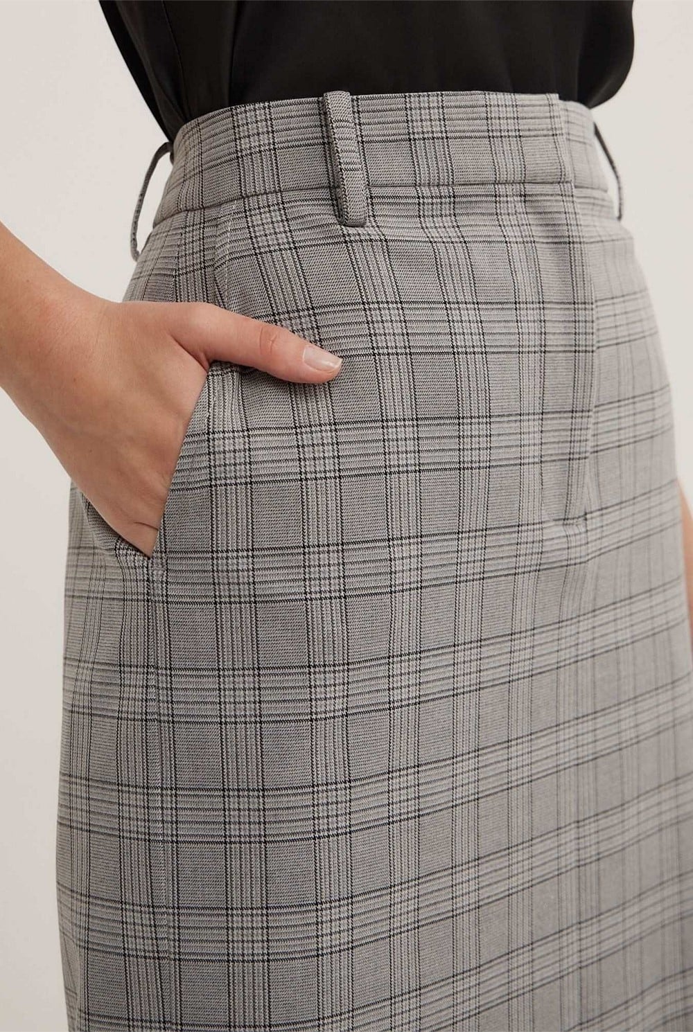 Check Midi Skirt