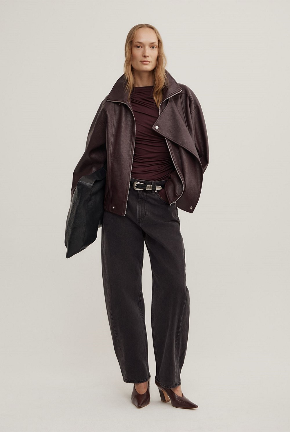 Draped Jersey Long Sleeve Top