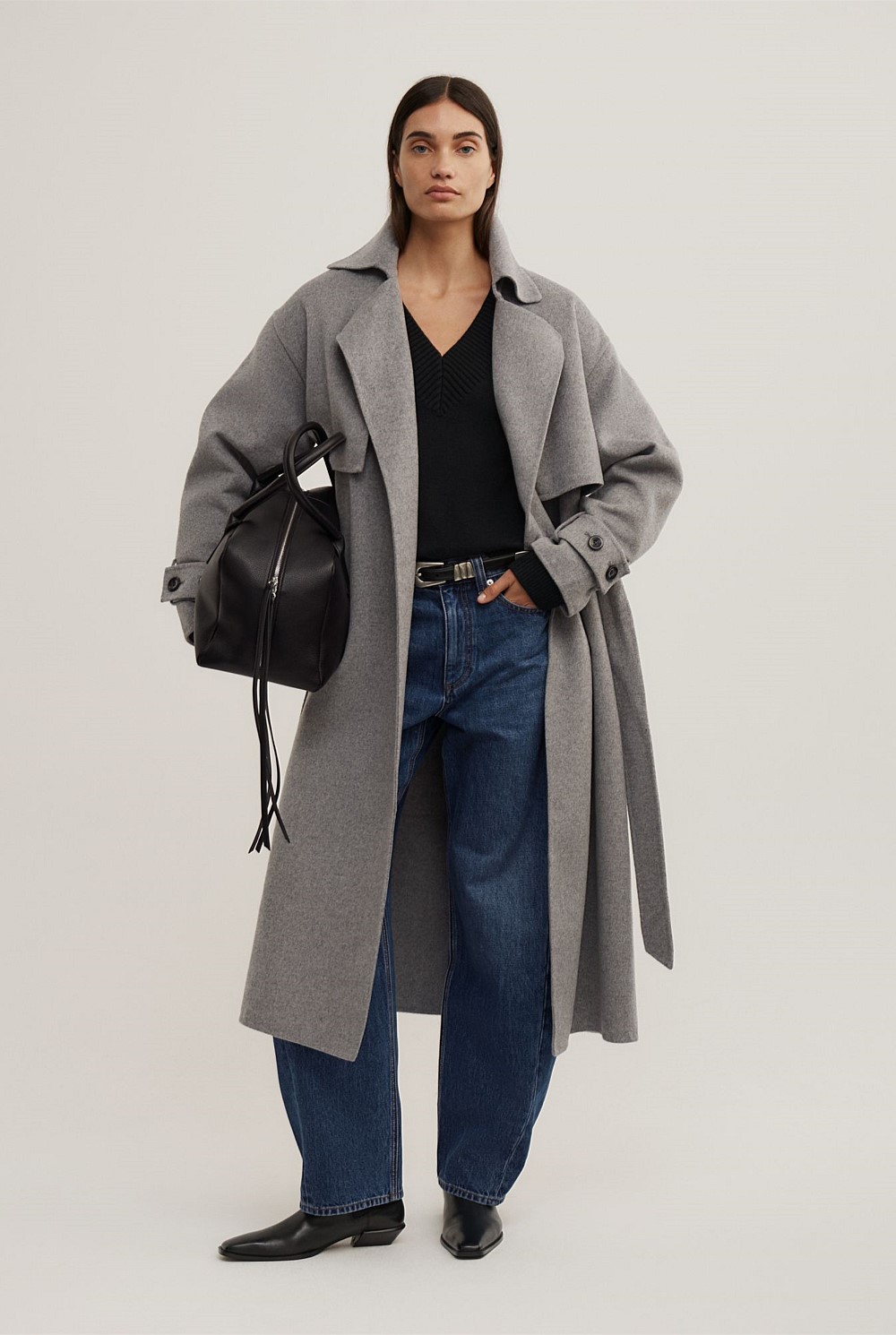 Wool Blend Trench Coat