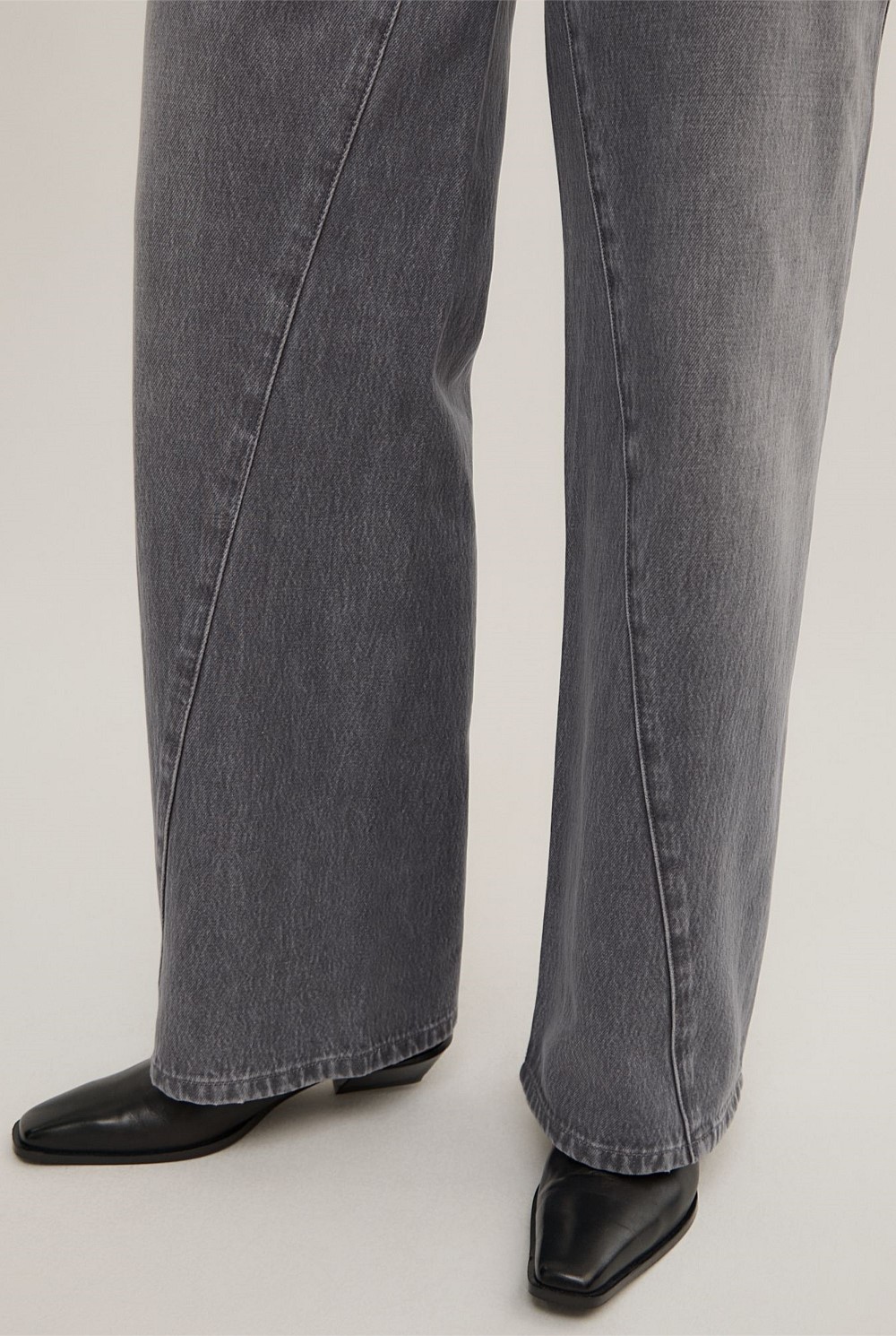 Angled Seam Denim Jeans