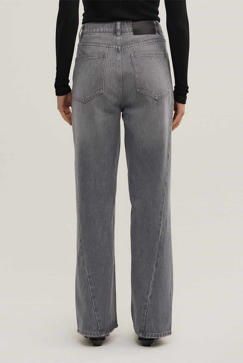 Angled Seam Denim Jeans