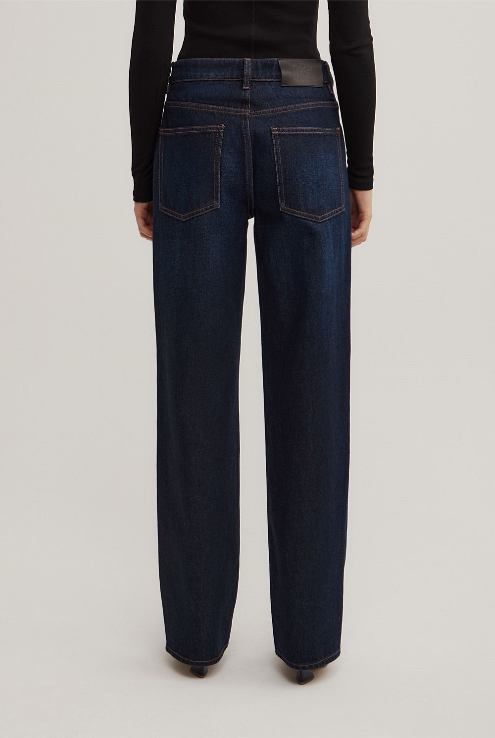 Mid Rise Straight Jeans