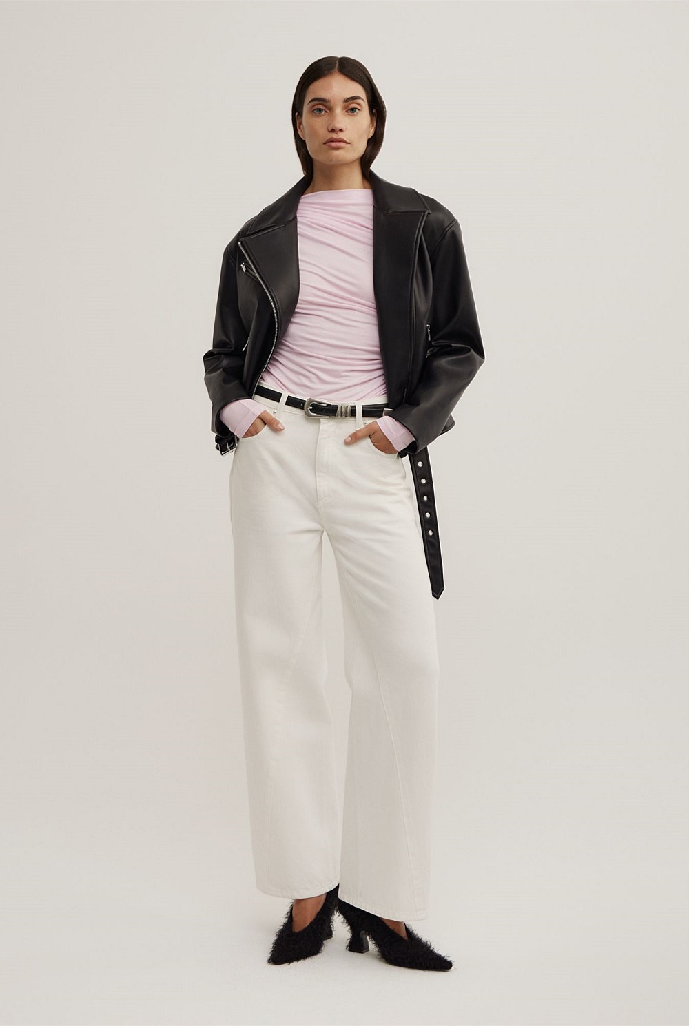 Draped Jersey Long Sleeve Top