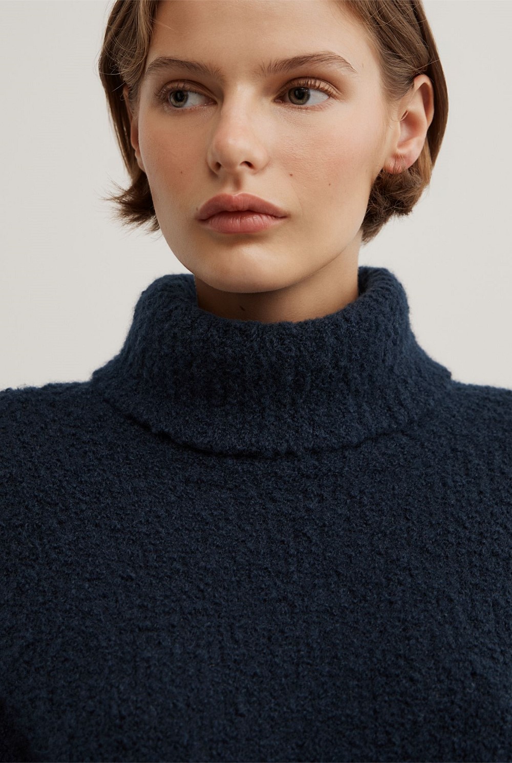 Boucle High Neck Knit