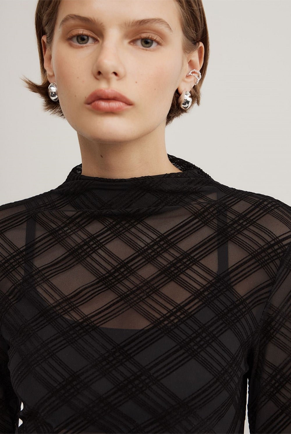 Flocked Mesh Top