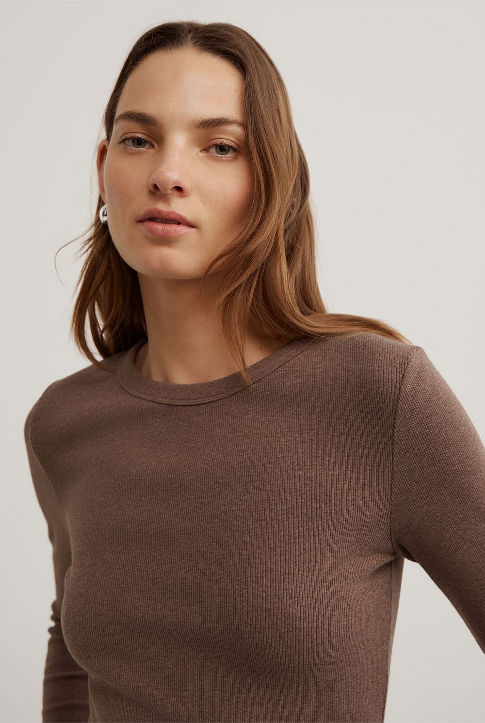 Crew Rib Long Sleeve Top