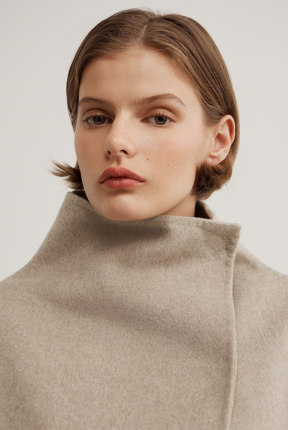 Funnel Wrap Neck Coat