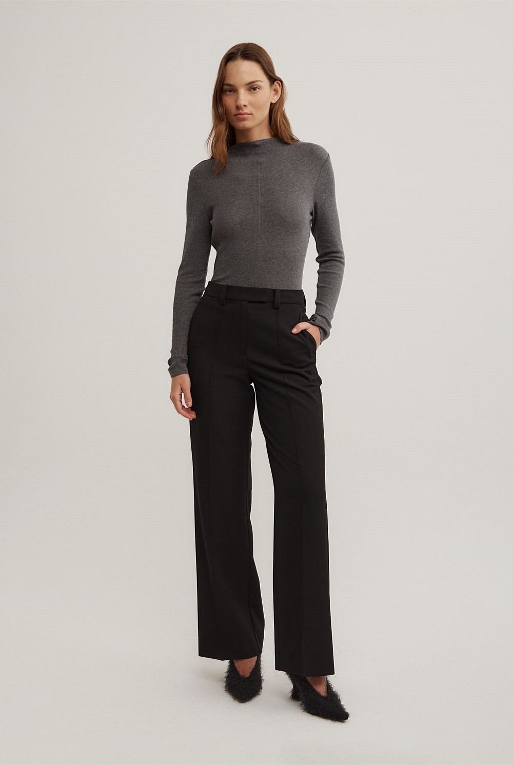 High Neck Long Sleeve Top