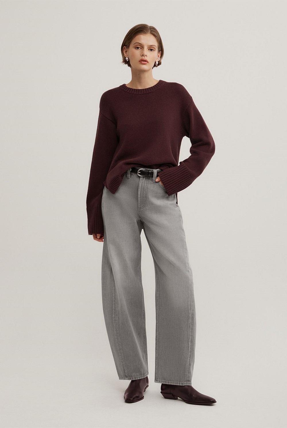 Longline Crew Neck Knit