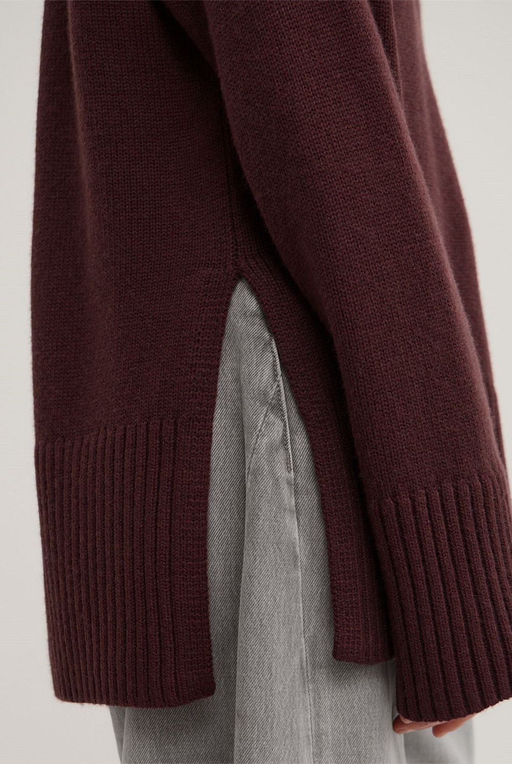 Longline Crew Neck Knit