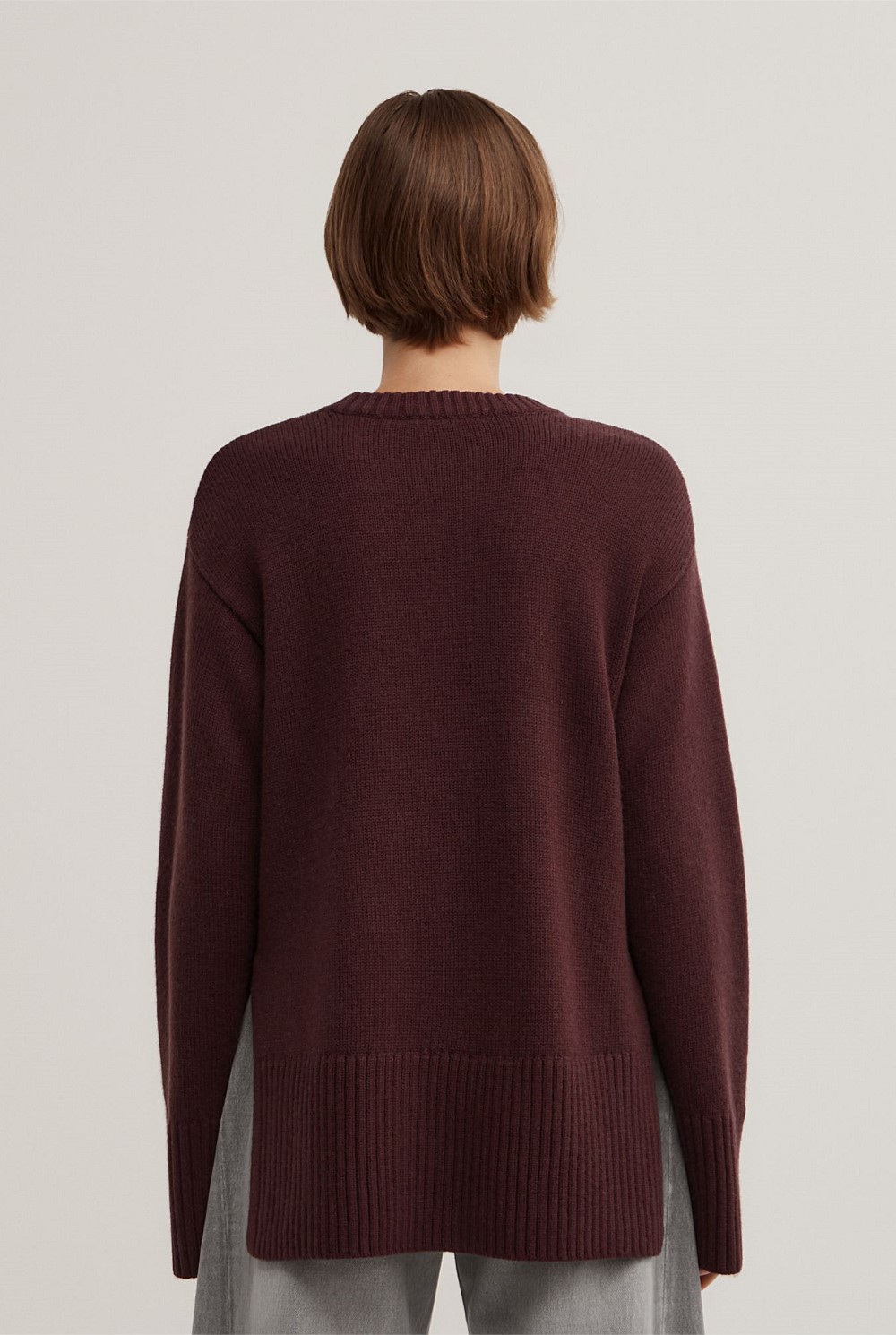 Longline Crew Neck Knit