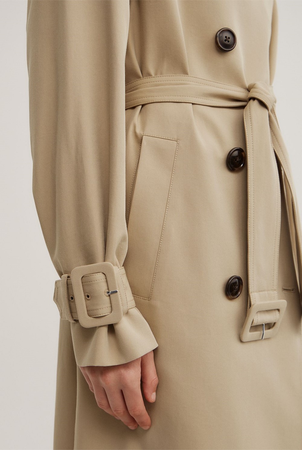 Funnel Collar Trench Coat