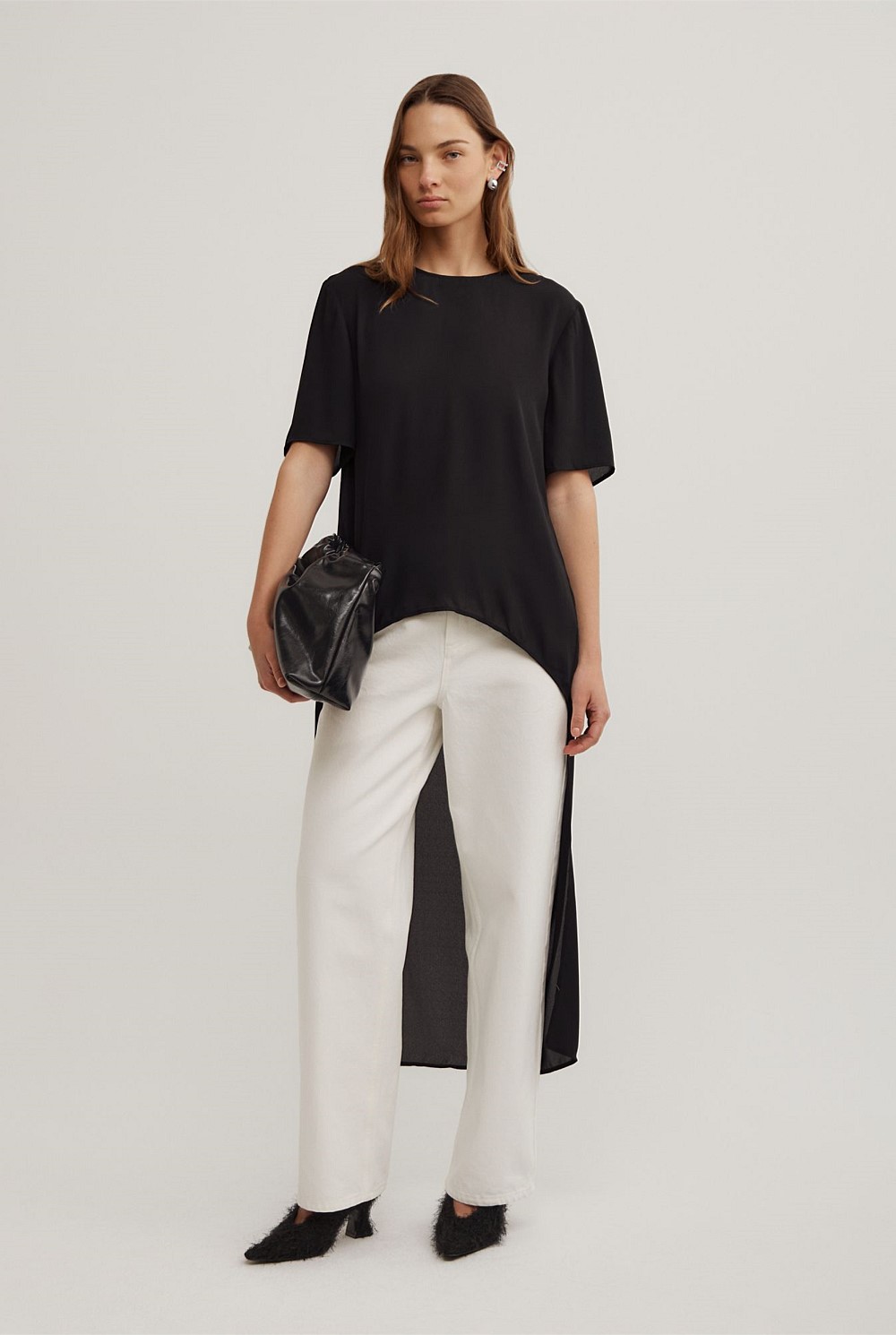 High Low Woven Top